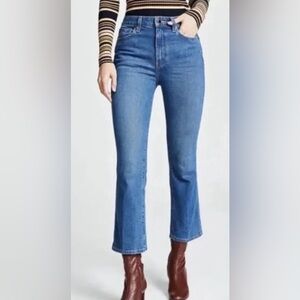 Khaite The Benny Crop Flare Jeans in‎ Mid-Wash Blue - 29